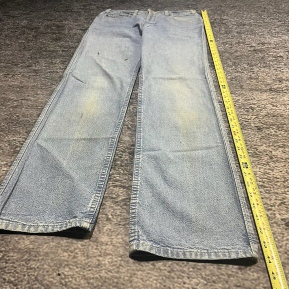 Vintage 70s Levi's Strauss Jeans 31x34 Light Blue Straight Flare Western - Picture 12 of 16